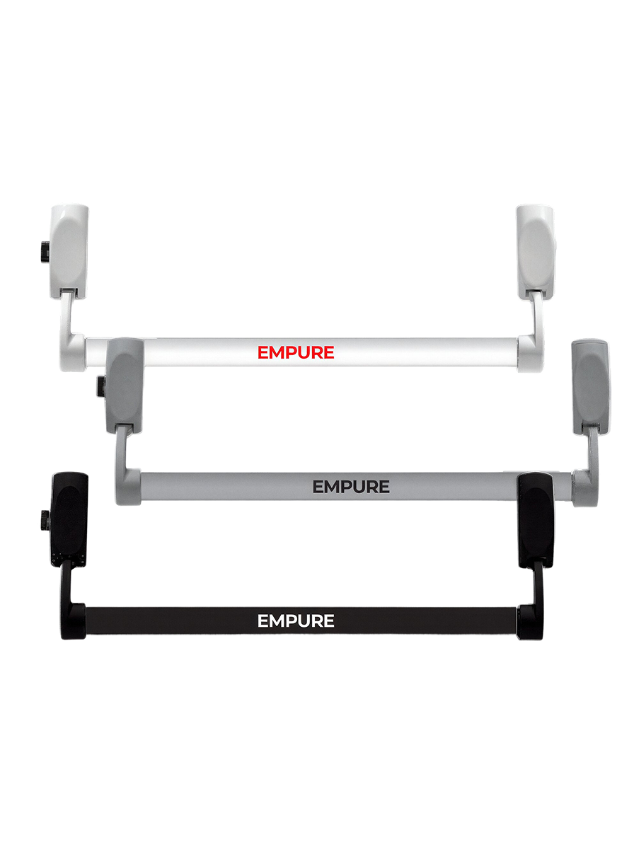 Barra antipânico simples Push EMPURE para portas de saída de emergência, disponível em branco, cinza e preto